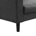 Canapé 3 places haute résilience de 74 pouces, cadre en bois, confortable, moderne, rembourré, gris foncé