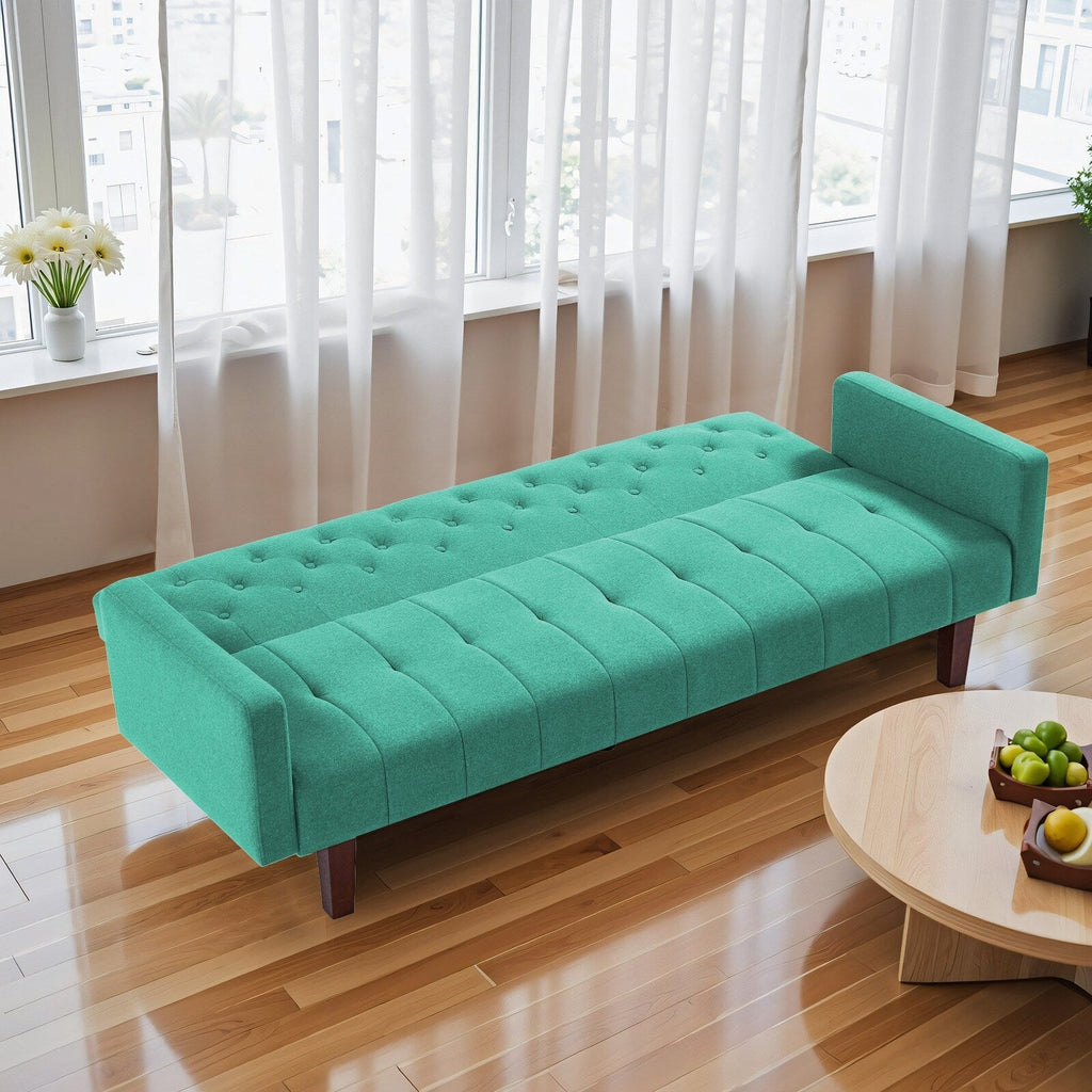 Canapé-lit futon convertible en lin pour une personne (74,41 po) avec dossier réglable (74,41 x 32,68 x 28,94 po)