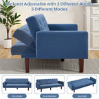 Canapé-lit futon convertible en lin pour une personne (74,41 po) avec dossier réglable (74,41 x 32,68 x 28,94 po)