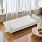 Canapé-lit futon convertible en lin pour une personne (74,41 po) avec dossier réglable (74,41 x 32,68 x 28,94 po)