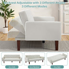 Canapé-lit futon convertible en lin pour une personne (74,41 po) avec dossier réglable (74,41 x 32,68 x 28,94 po)
