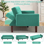 Canapé-lit futon convertible en lin pour une personne (74,41 po) avec dossier réglable (74,41 x 32,68 x 28,94 po)