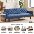 Canapé-lit futon convertible en lin pour une personne (74,41 po) avec dossier réglable (74,41 x 32,68 x 28,94 po)