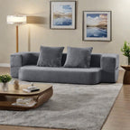 Canapé 3 places multifonctionnel 3 en 1 en fausse fourrure 74,81 - Se transforme en lit et en matelas avec une éponge à mémoire de forme haute densité