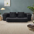 Canapé 3 places multifonctionnel 3 en 1 en fausse fourrure 74,81 - Se transforme en lit et en matelas avec une éponge à mémoire de forme haute densité