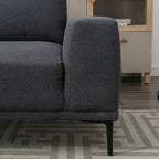 Canapé causeuse en tissu de 74,8 po avec coussins amovibles, pieds en métal et accoudoirs carrés contemporains