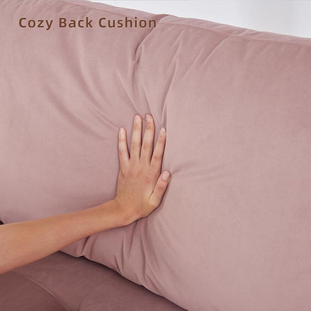 Canapé en tissu 74'' avec poches de rangement et pieds en bois massif