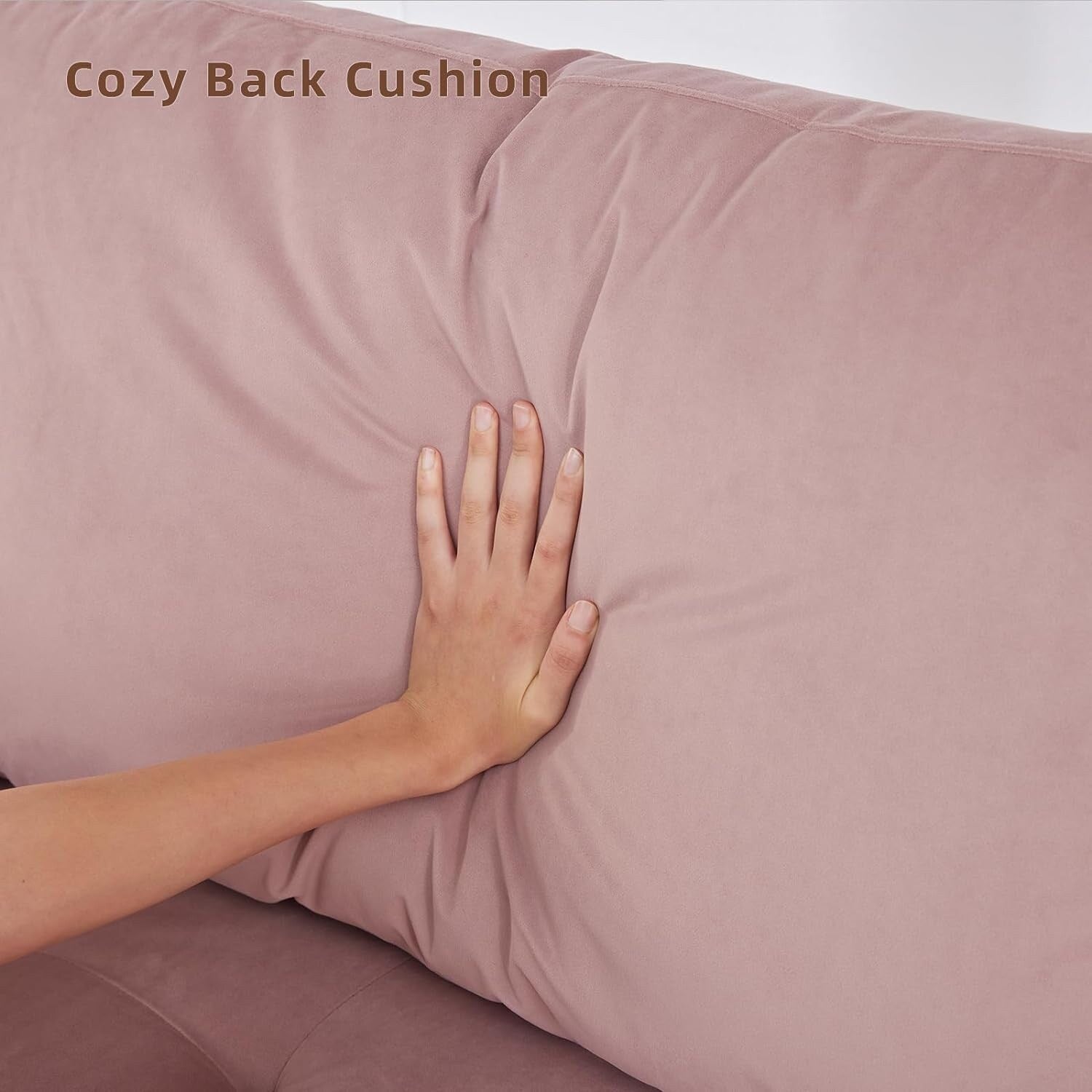 Canapé en tissu 74'' avec poches de rangement et pieds en bois massif