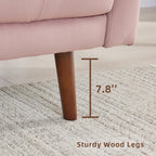 Canapé en tissu 74'' avec poches de rangement et pieds en bois massif