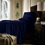 Parure de draps extra-profonds en coton 750 fils avec drap plat surdimensionné