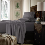 Parure de draps extra-profonds en coton 750 fils avec drap plat surdimensionné