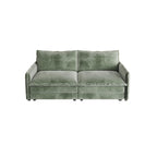 Canapé 2 places en velours côtelé 75, assise profonde avec canapé et 2 coussins pour le salon