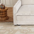 Canapé 2 places en velours côtelé 75, assise profonde avec canapé et 2 coussins pour le salon