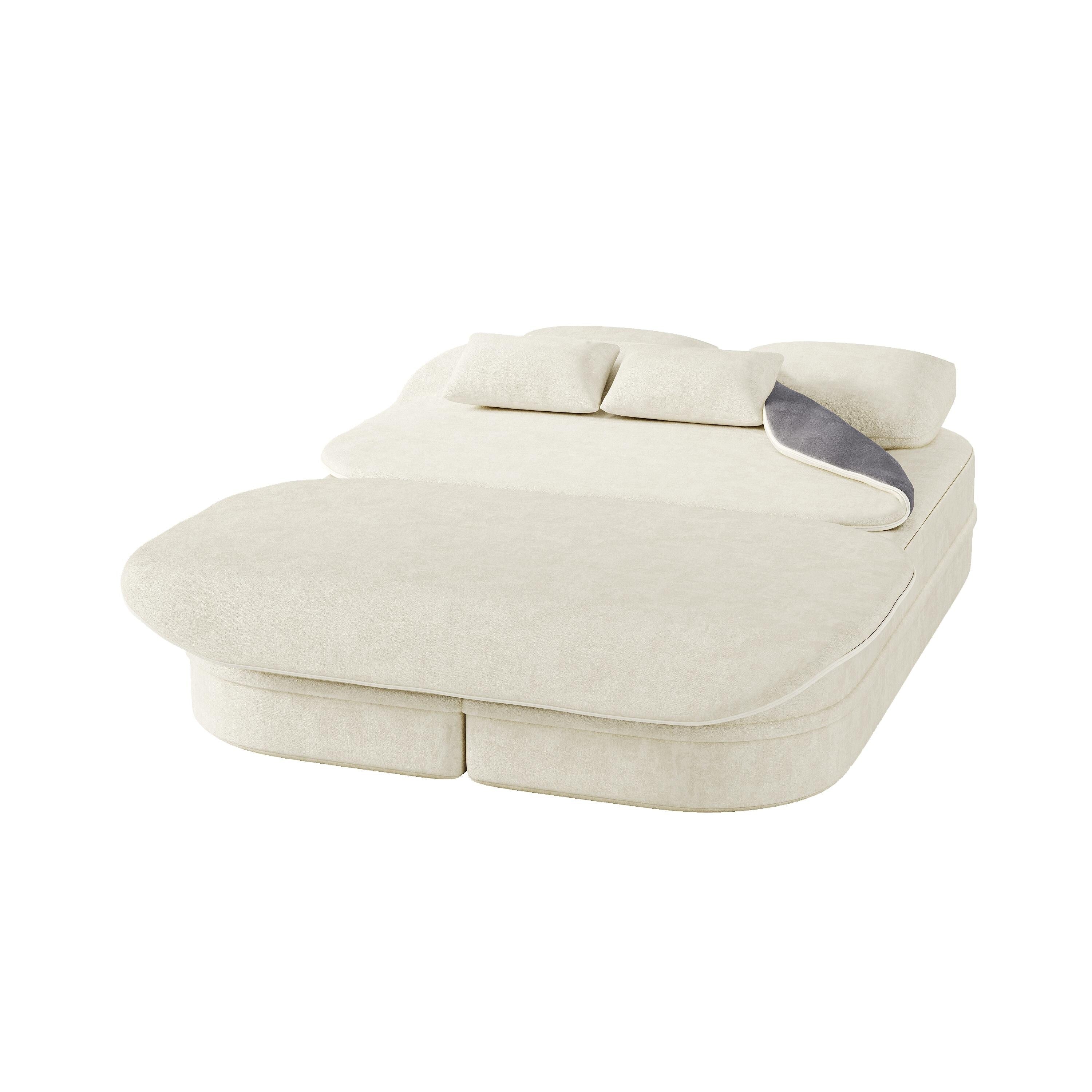 Canapé-lit convertible de 75 pouces avec couverture, canapé de sol, canapé de salon pour salon