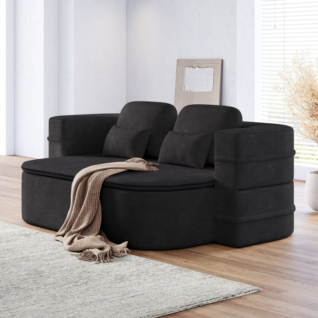 Canapé-lit convertible de 75 pouces avec couverture, canapé de sol, canapé de salon pour salon