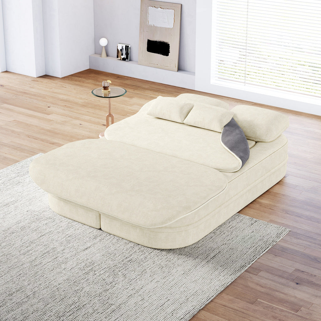 Canapé-lit convertible de 75 pouces avec couverture, canapé de sol, canapé de salon pour salon