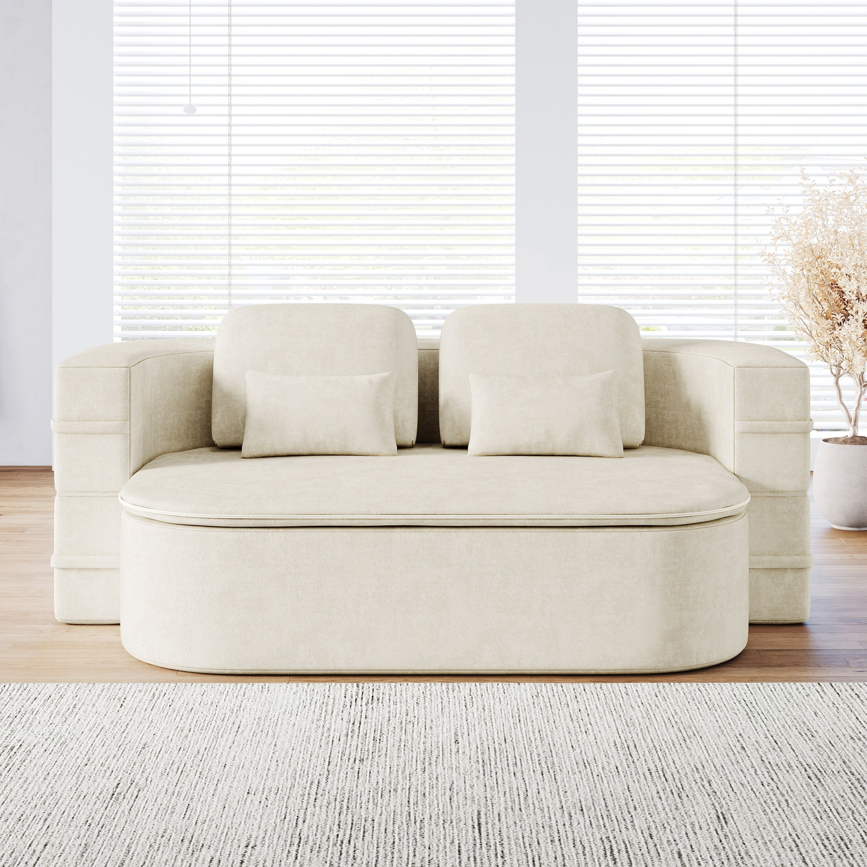 Canapé-lit convertible de 75 pouces avec couverture, canapé de sol, canapé de salon pour salon