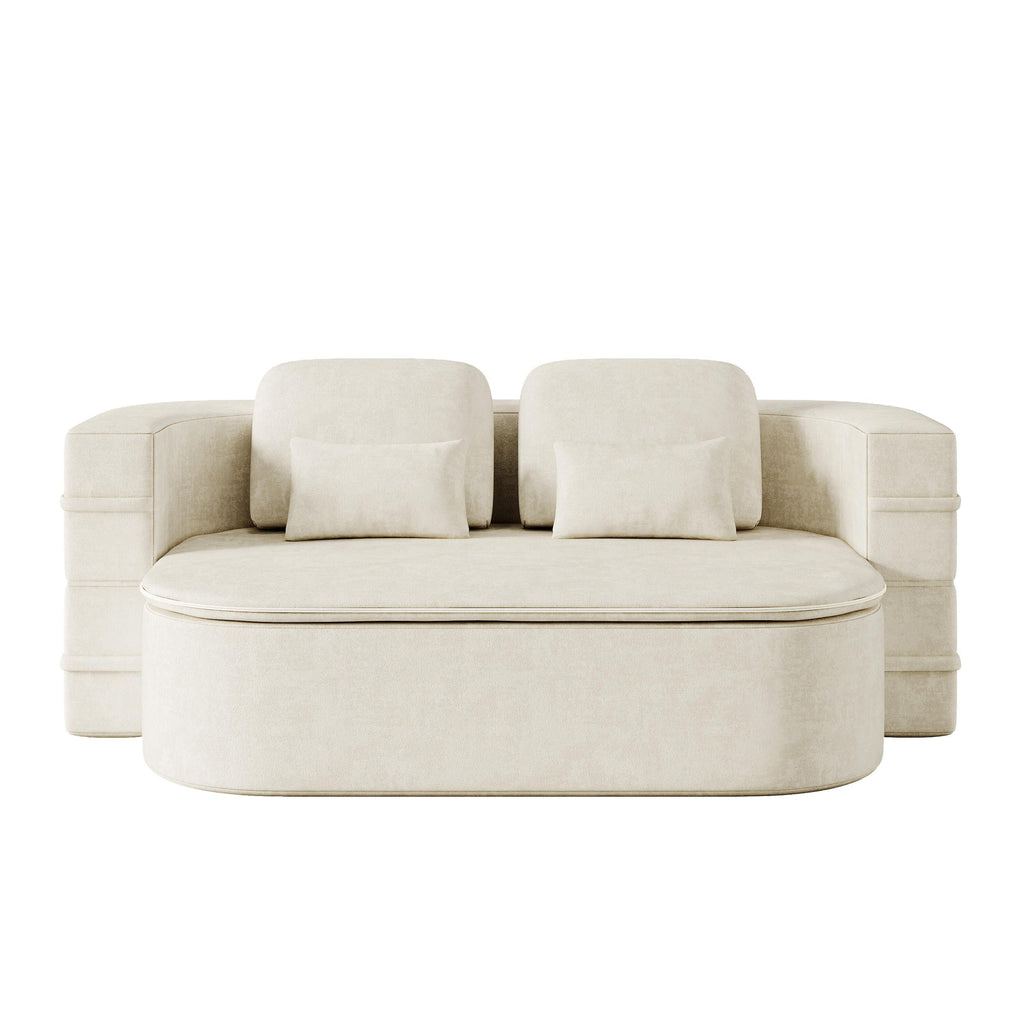 Canapé-lit convertible de 75 pouces avec couverture, canapé de sol, canapé de salon pour salon