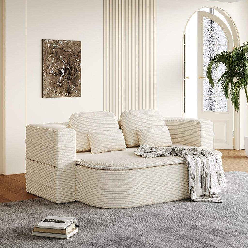 Canapé-lit convertible pliable 2 en 1 de 75 pouces en mousse avec couverture multifonctionnelle