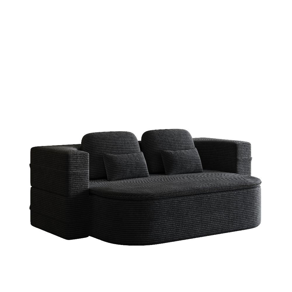 Canapé-lit convertible pliable 2 en 1 de 75 pouces en mousse avec couverture multifonctionnelle