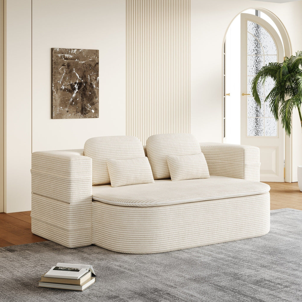 Canapé-lit convertible pliable 2 en 1 de 75 pouces en mousse avec couverture multifonctionnelle