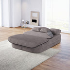 Canapé-lit pliable 2 en 1 75'', convertible en mousse chenille, avec couverture multifonctionnelle, canapé-lit de salon