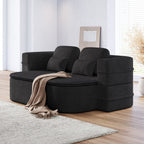 Canapé-lit pliable 2 en 1 75'', convertible en mousse chenille, avec couverture multifonctionnelle, canapé-lit de salon