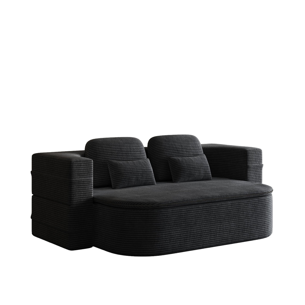 Canapé-lit pliable 2 en 1 de 75 pouces, convertible en mousse avec couverture multifonctionnelle, canapé-lit de sol