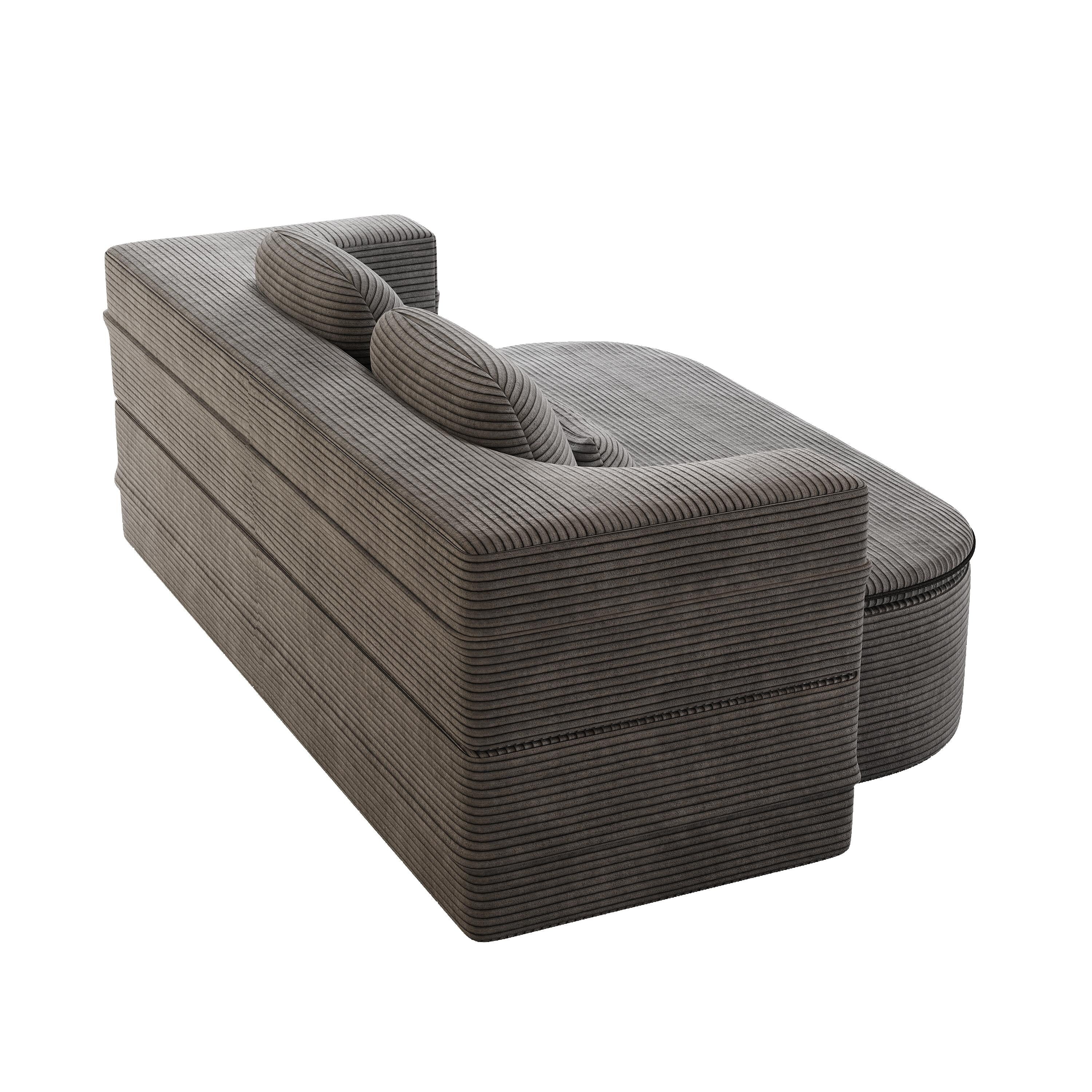 Canapé-lit pliable 2 en 1 de 75 pouces, convertible en mousse avec couverture multifonctionnelle, canapé-lit de sol