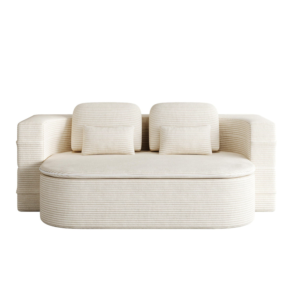 Canapé-lit pliable 2 en 1 de 75 pouces, convertible en mousse avec couverture multifonctionnelle, canapé-lit de sol