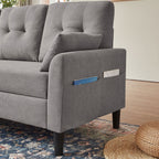 Canapé-lit gigogne rembourré 76,18 avec méridienne de rangement