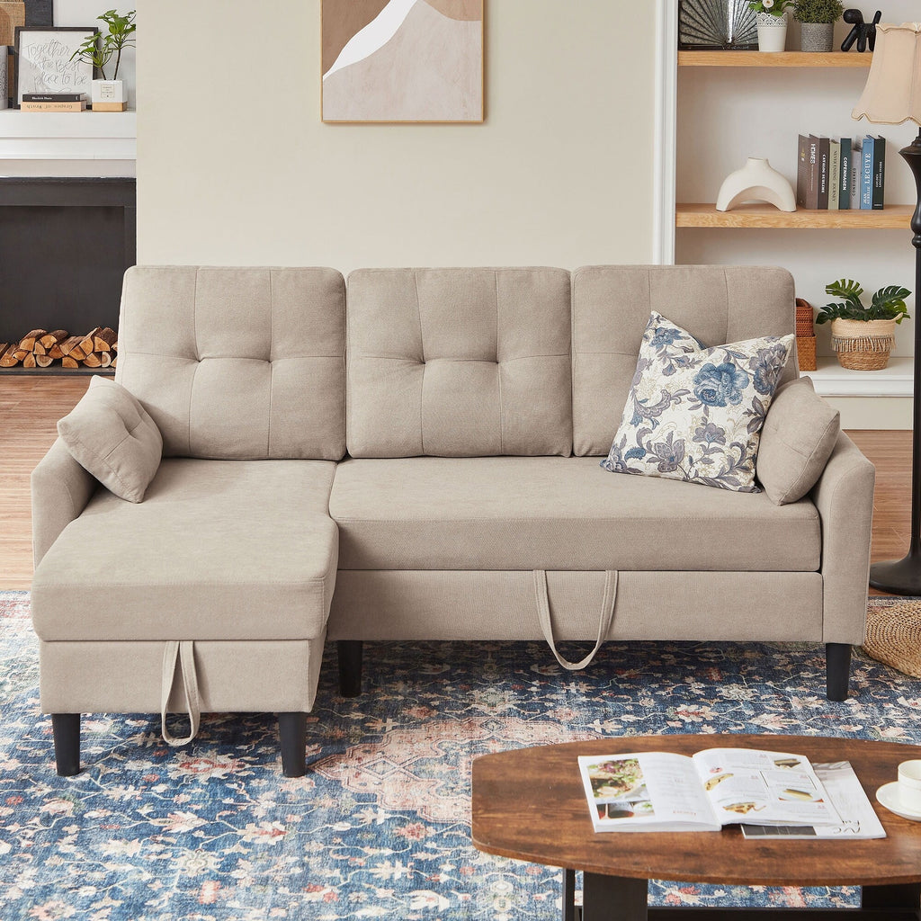 Canapé-lit gigogne rembourré 76,18 avec méridienne de rangement