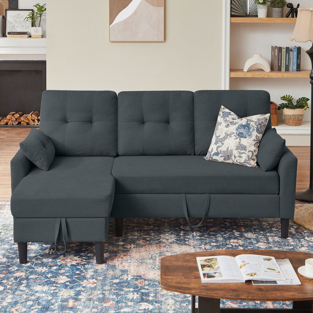 Canapé-lit gigogne rembourré 76,18 avec méridienne de rangement