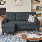 Canapé-lit gigogne rembourré 76,18 avec méridienne de rangement