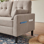 Canapé-lit gigogne rembourré 76,18 avec méridienne de rangement