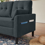 Canapé-lit gigogne rembourré 76,18 avec méridienne de rangement