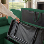 Canapé-lit gigogne rembourré 76,18 avec méridienne de rangement