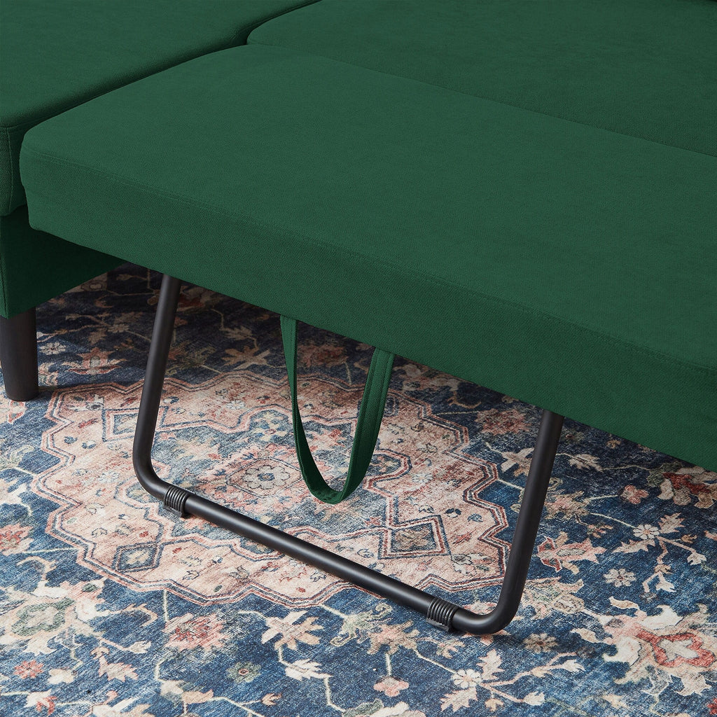 Canapé-lit gigogne rembourré 76,18 avec méridienne de rangement