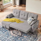 Canapé-lit gigogne rembourré 76,18 avec méridienne de rangement