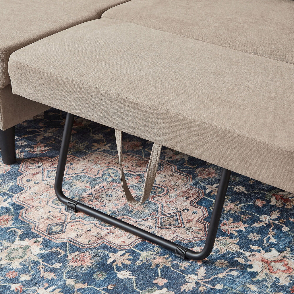 Canapé-lit gigogne rembourré 76,18 avec méridienne de rangement