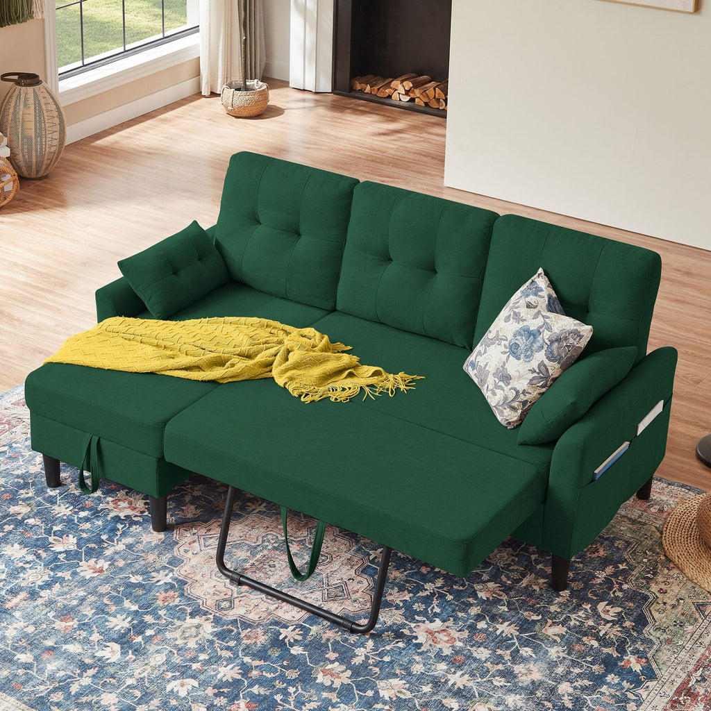 Canapé-lit gigogne rembourré 76,18 avec méridienne de rangement