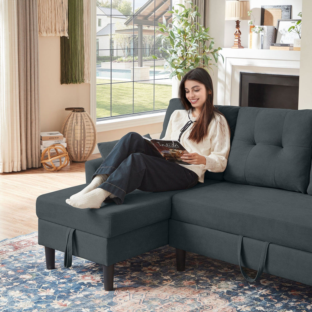 Canapé-lit gigogne rembourré 76,18 avec méridienne de rangement