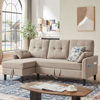 Canapé-lit gigogne rembourré 76,18 avec méridienne de rangement