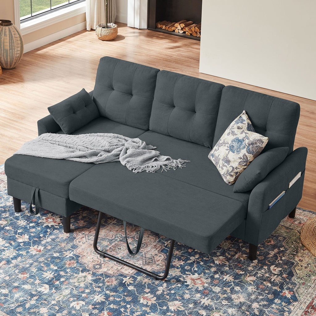 Canapé-lit gigogne rembourré 76,18 avec méridienne de rangement