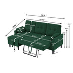 Canapé-lit gigogne rembourré 76,18 avec méridienne de rangement