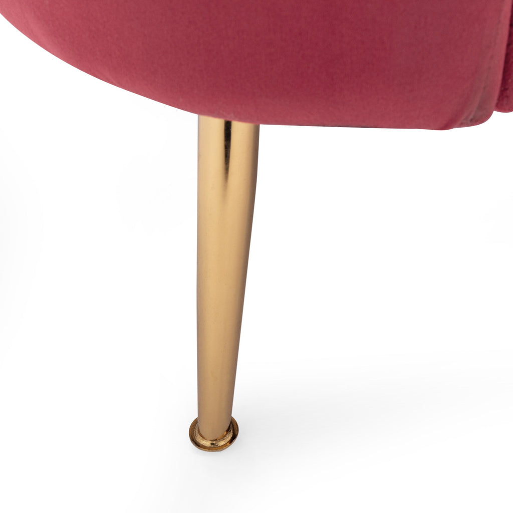 Canapé 3 places en velours avec coutures en canal et pieds en métal pour salon (76,25 po)