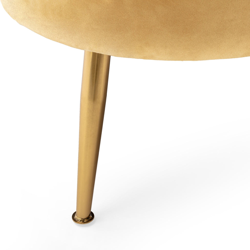 Canapé 3 places en velours avec coutures en canal et pieds en métal pour salon (76,25 po)