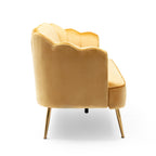 Canapé 3 places en velours avec coutures en canal et pieds en métal pour salon (76,25 po)