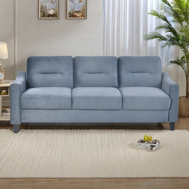 Canapé sectionnel 3 places en velours 76,7 avec coussins amovibles