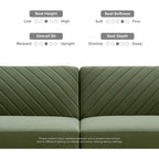 Canapé-lit futon moderne du milieu du siècle 76,8 po - Petit canapé-lit causeuse avec housse en velours de qualité supérieure pour salon, vert olive